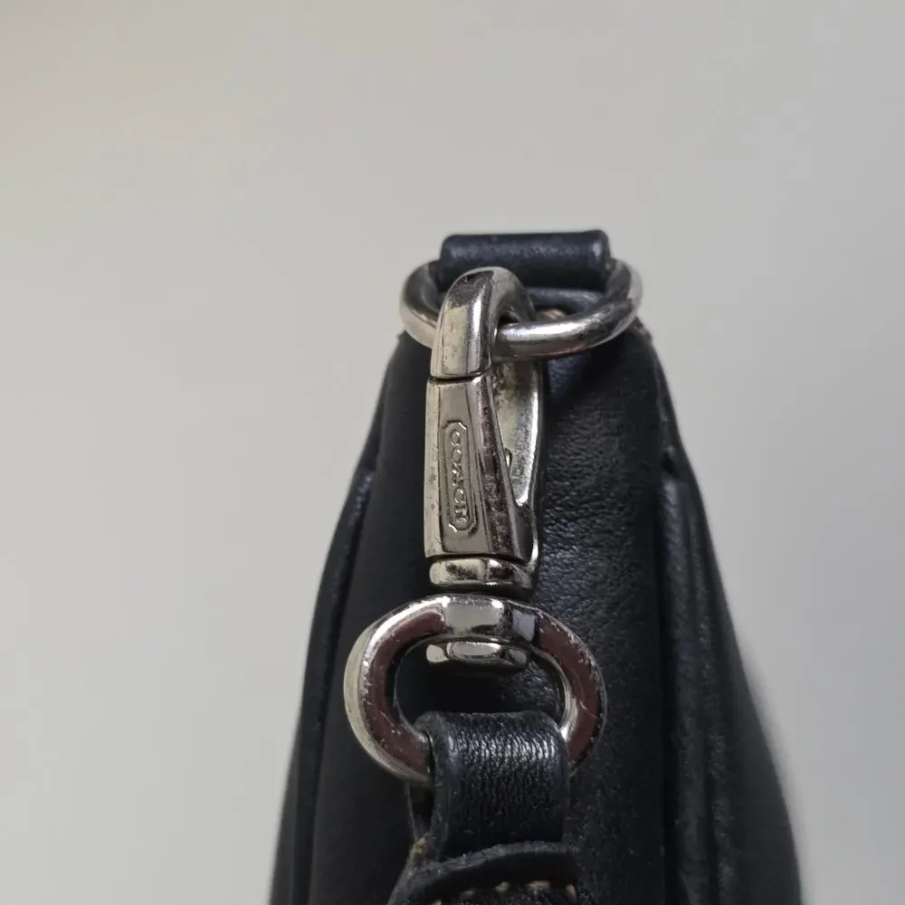 Coach Black Leather Mini Shoulder Bag Purse Style 7765